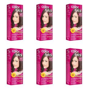 Colortotal Tinta Creme 6.51 Marrom Castanha 50g - Kit com 06