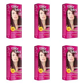 Colortotal Tinta Creme 6.62 Louro Escuro Vermelho Irisado 50g - Kit com 06