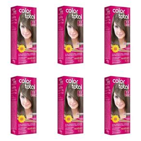 Colortotal Tinta Creme 7.1 Louro Médio Acinzentado 50g - Kit com 06