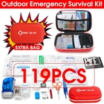¿Com 1 Saco Extra¿ 119Pcs Kit de Primeiros Socorros de Sobrevivência SOS Medical Bag For Home Outdoor Emergency Set