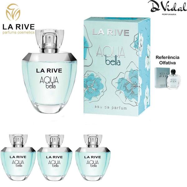 Combo 03 Perfumes - Aqua Bella La Rive Eau de Parfum - Perfume Feminino 100ml