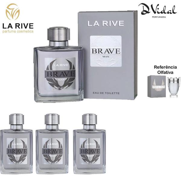 Combo 03 Perfumes - Brave La Rive Eau de Toilette - Perfume Masculino 100ml
