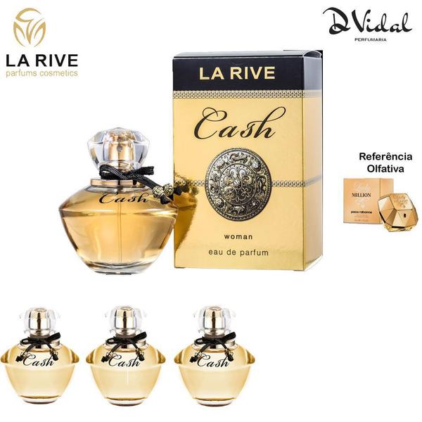 Combo 03 Perfumes - Cash Woman La Rive Eau de Parfum - Perfume Feminino 90ml
