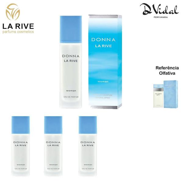 Combo 03 Perfumes - Donna La Rive Eau de Parfum - Perfume Feminino 90ml