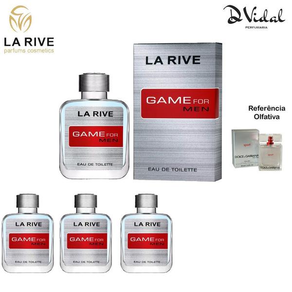 Combo 03 Perfumes - Game For Men La Rive Edt - Perfume Masculino 100ml