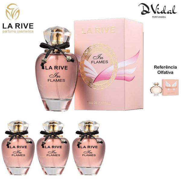 Combo 03 Perfumes - In Flames La Rive Eau de Parfum - Perfume Feminino 90ml