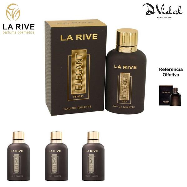 Combo 03 Perfumes - La Rive Elegant Man Eau de Toilette - Perfume Masculino 90ml