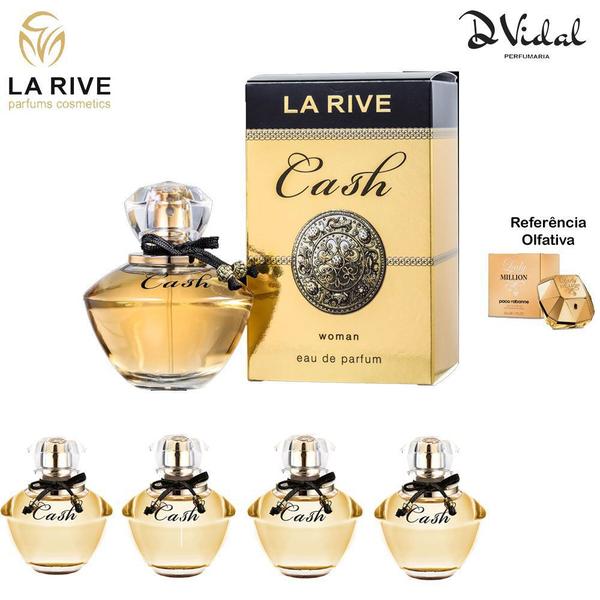 Combo 04 Perfumes - Cash Woman La Rive Eau de Parfum - Perfume Feminino 90ml