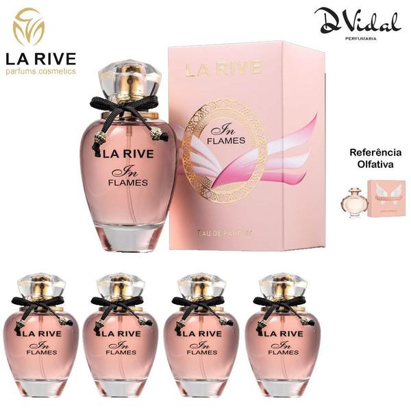 Combo 04 Perfumes - In Flames La Rive Eau de Parfum - Perfume Feminino 90ml