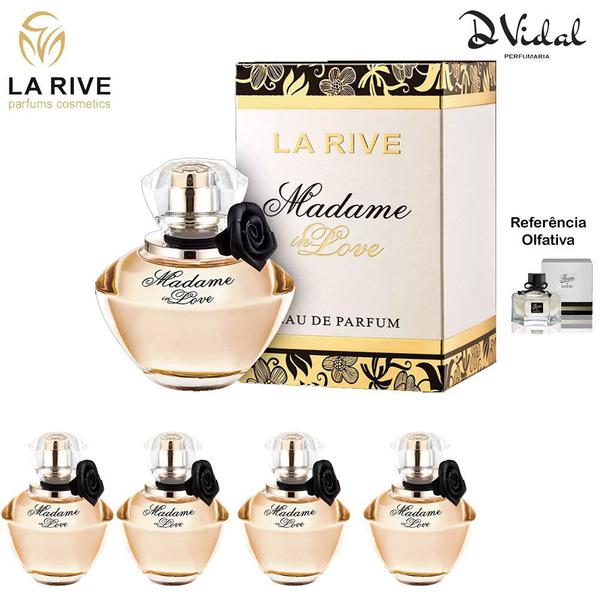 Combo 04 Perfumes - Madame In Love La Rive Eau de Parfum - Perfume Feminino 90ml