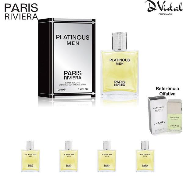 Combo 04 Perfumes - Paris Riviera Platinous Men - Perfume Masculino 100 Ml