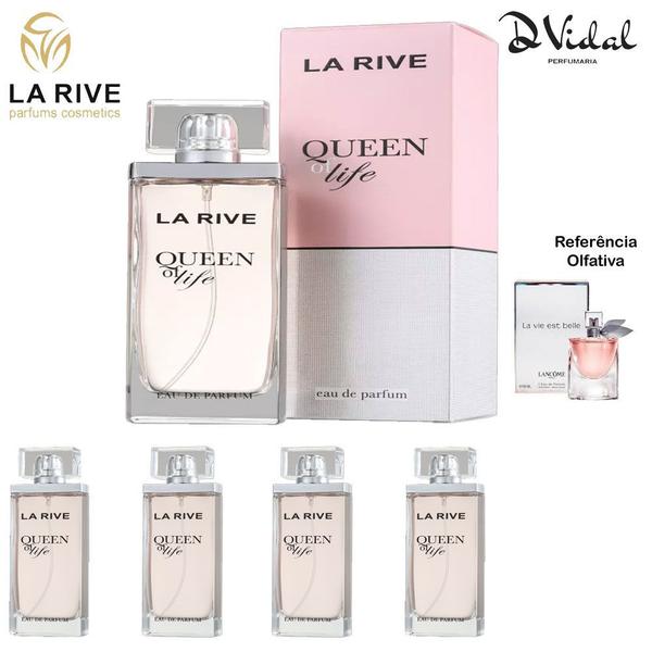 Combo 04 Perfumes - Queen Of Life La Rive Eau de Parfum - Perfume Feminino 75ml