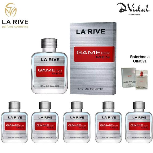 Combo 05 Perfumes - Game For Men Edt - Perfume Masculino 100ml - La Rive