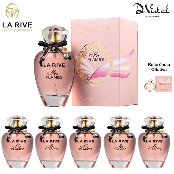 Combo 05 Perfumes - In Flames La Rive Eau de Parfum - Perfume Feminino 90ml