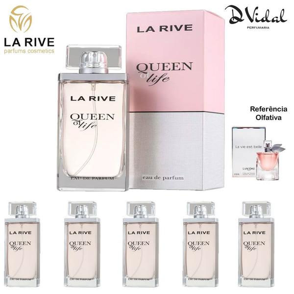 Combo 05 Perfumes - Queen Of Life La Rive Eau de Parfum - Perfume Feminino 75ml