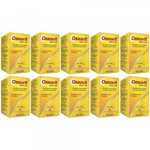 Combo 10 OSSOVIT 600+D3 Vitamina para Previnir Tratar Combater Osteoporose 360cp Arte Nativa
