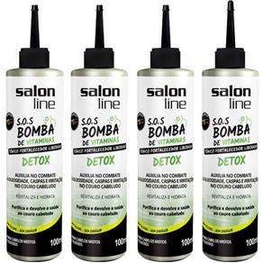Combo 4 Tonicos Bomba de Vitaminas Detox Salon Line - 100ml