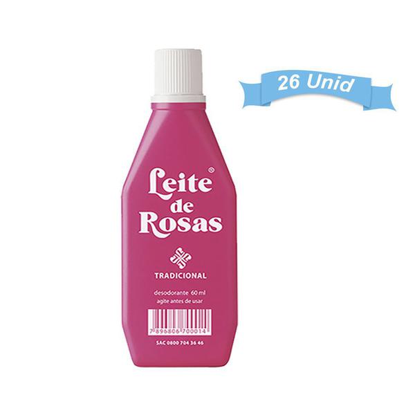 Combo 26x Leite de Rosas Desodorante Tradicional Combate a Oleosidade Limpa e Protege Sua Pele 60ml