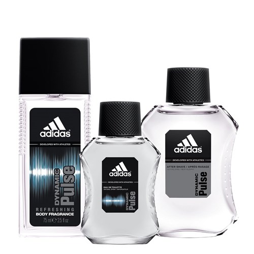 Combo Adidas Dynamic Pulse | Perfume + Colônia + Loção Pós Barba