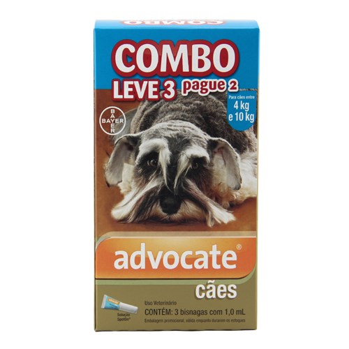 COMBO Advocate Cães 4 a 10kg Bayer Antipulgas