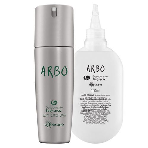 Combo Arbo: Desodorante Body Spray + 2 Refil