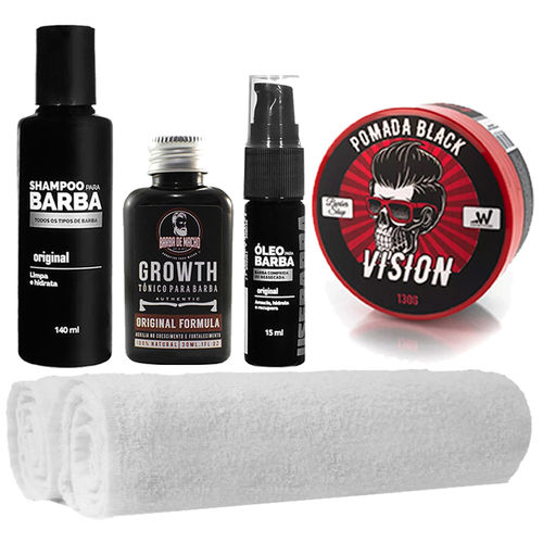 Kit para Barba Shampoo Óleo Tônico 2 Toalhas Usebarba