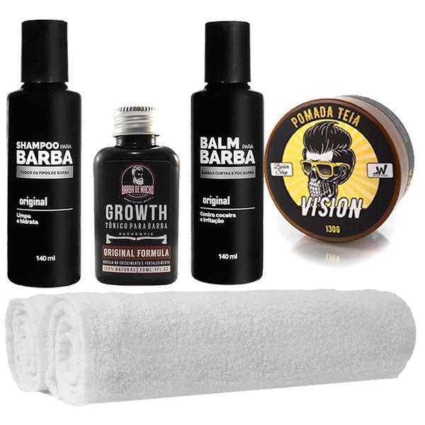 Combo Barbearia Shampoo Tônico 2 Toalhas Balm Usebarba - Use Barba