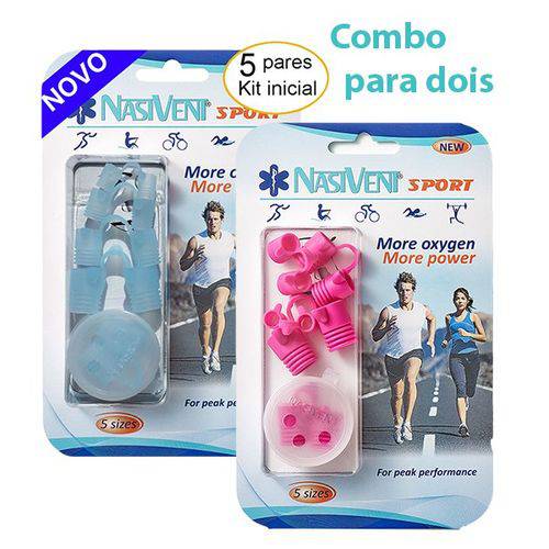 Combo - Dilatador Nasal Nasivent® Sport (azul Claro e Pink) - 5 Pack