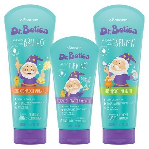 Combo Dr. Botica: Shampoo+Condicionador+Creme de Pentear