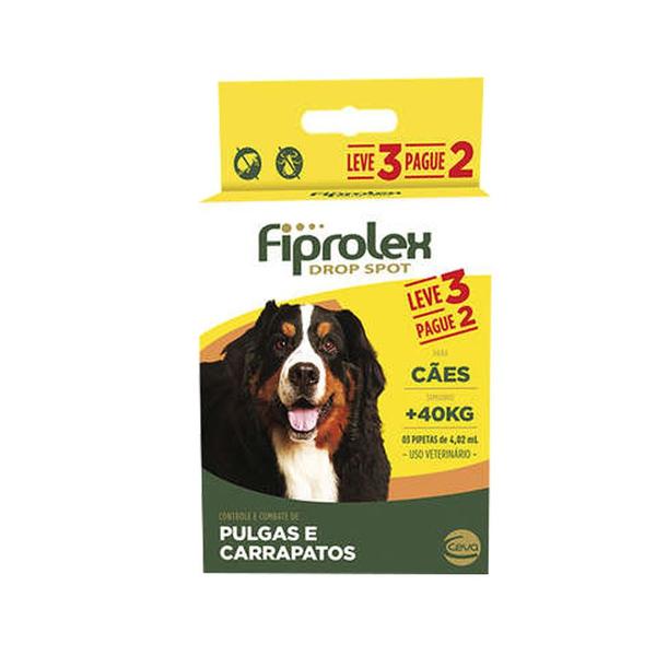 Combo Fiprolex Cães Acima 40kg Anti-pulgas e Carrapatos (LEVE 3 Pague 2) Ceva