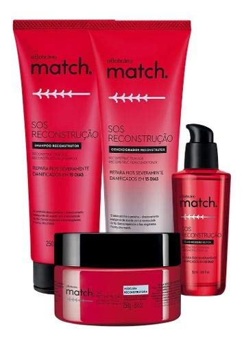 Combo Match Sos Reconstrução: Shampoo + Condicionador + Máscara + Óleo Capilar