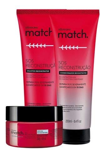 Combo Match Sos Reconstrução: Shampoo + Condicionador + Máscara