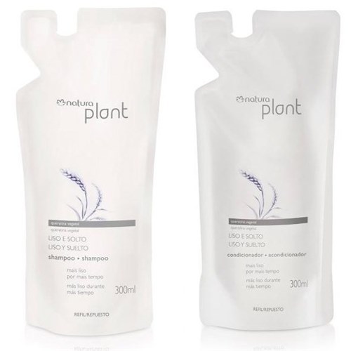 Combo Plant Refil Shampoo Condicionador Liso Solto-Alisados