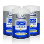 Combo 3 Pó Descolorante Azul EFAC Blond Ambition - 500g cada
