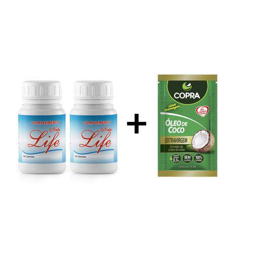 Combo 2 Potes Natu Life 60 Capsulas + Oleo de Coco Sache 15ml