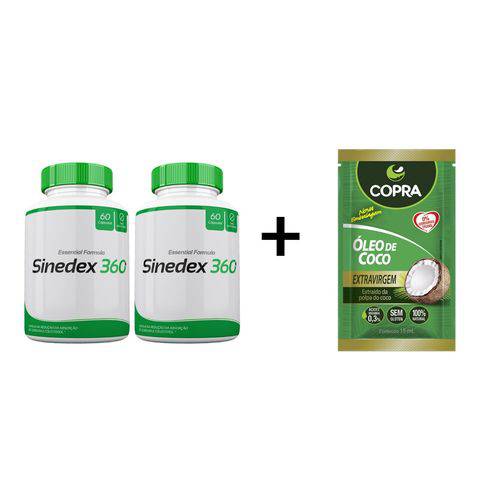 Combo 2 Potes Sindex 360 - 60 Capsulas + Oleo de Coco Sache 15G