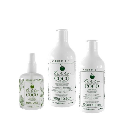 Combo Shampoo e Condicionador Coco Verde 300Ml e Elixir