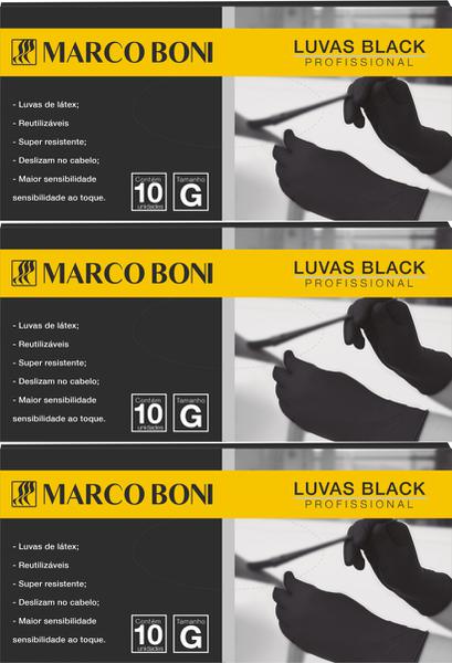 Combo 3un (caixas) Luvas Profissionais Black G Marco Boni
