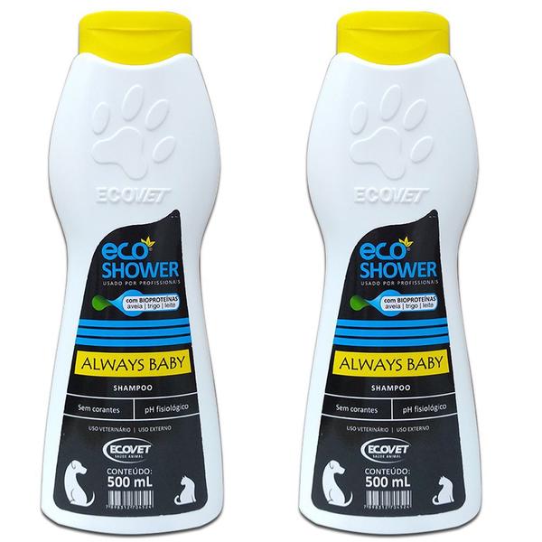 Combo 2un Shampoo Eco Shower Always Baby 500ml - Ecovet