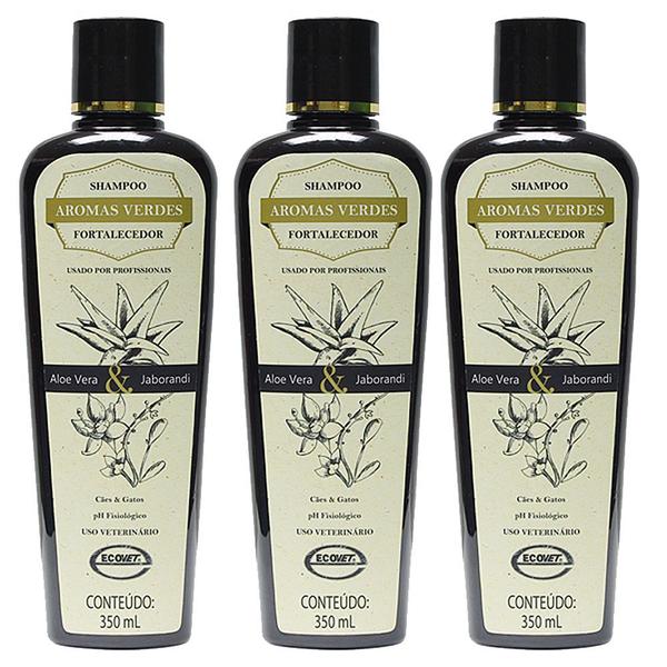 Combo 3un Shampoo Fortalecedor Aromas Verdes 350ml Ecovet