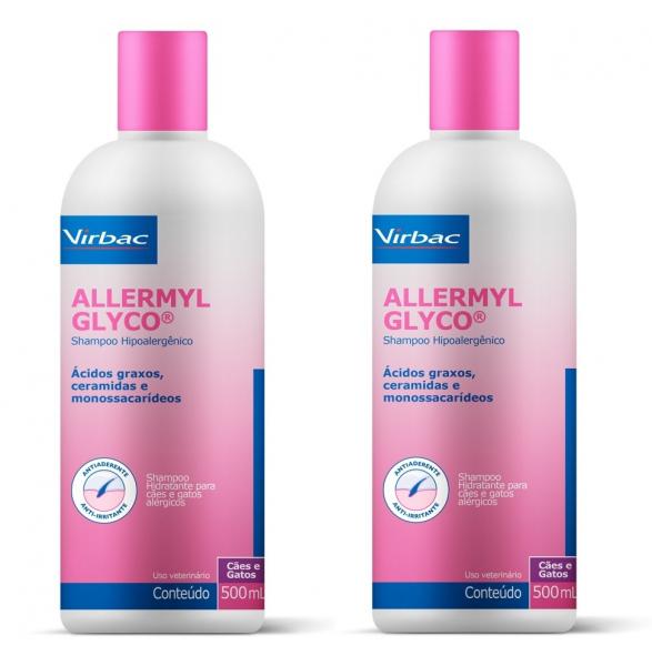 Combo 2un Shampoo Hidratante Allermyl Glyco 500ml Cada Virba - Virbac