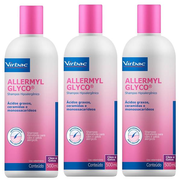 Combo 3un Shampoo Hidratante Allermyl Glyco 500ml Virbac