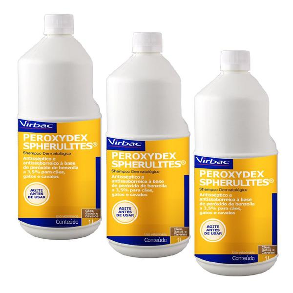 Combo 3un Shampoo Peroxydex Spherulites 1l - Virbac