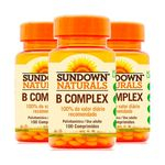 Complexo B - 3 un de 100 Comprimidos - Sundown