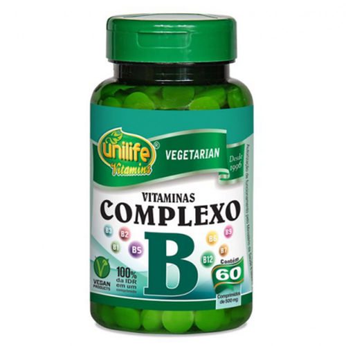 Complexo B (vegano) (500mg) 60 Comprimidos - Unilife