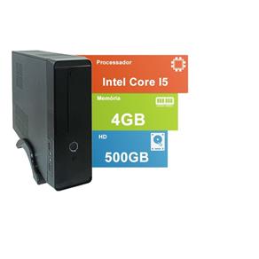 Computador Tob Enterprise Thin com Intel Core I5 4GB de Memória HD de 500GB e Gabinete Slin Preto