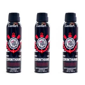 Confort Corinthians Desodorante Aerosol 150ml (Kit C/03)