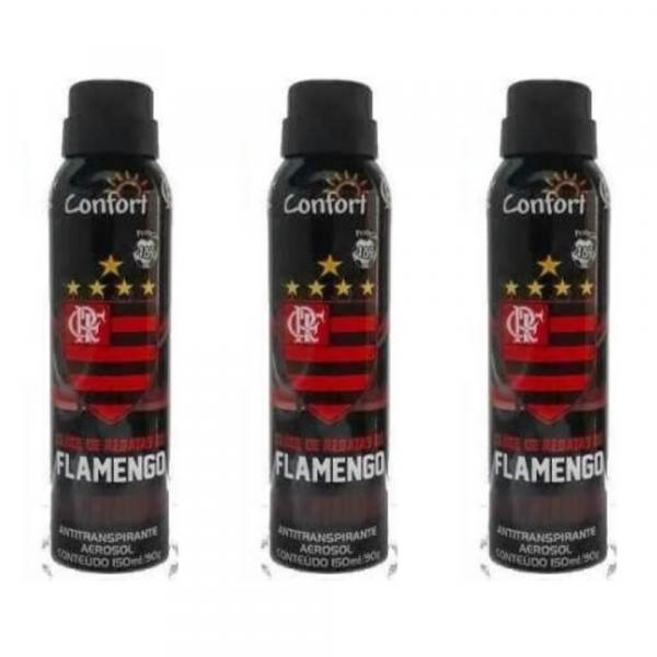 Confort Flamengo Desodorante Aerosol 150ml (Kit C/03)