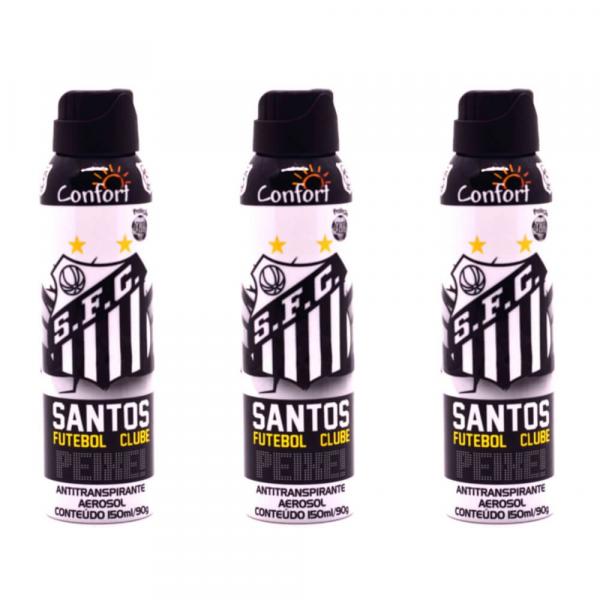 Confort Santos Desodorante Aerosol 150ml (Kit C/03)