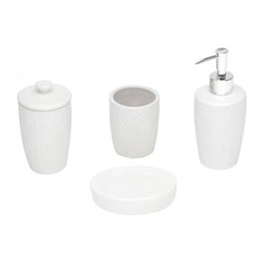 Conjunto 4 Peças para Banheiro de Cerâmica Rio Lyor Branco
